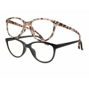 Molly M+ Girl's Youth Blue Light Glasses, 2 PAIRS Black/Pink Tortoise +0.00